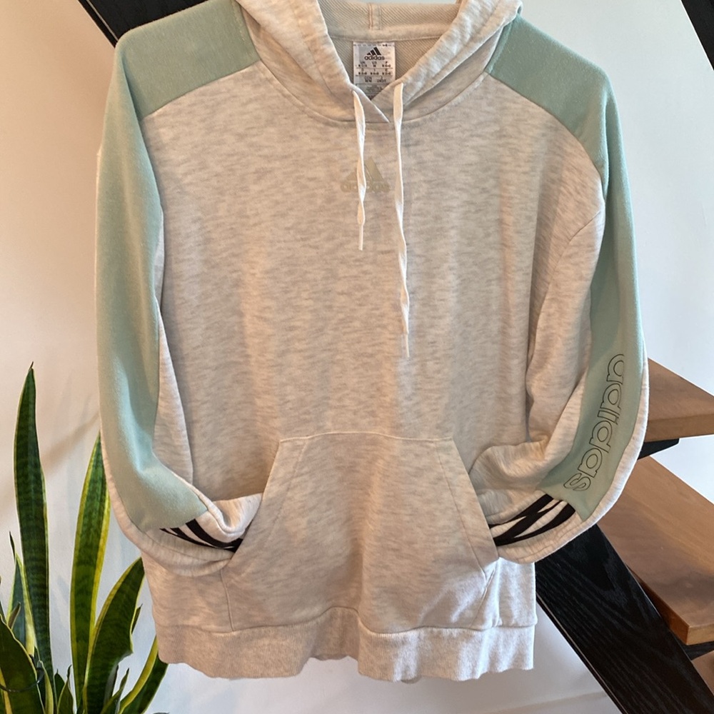 Adidas mint and grey hoodie